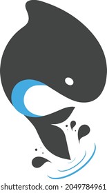 Vector illustration Logo orca Killer whale icon Isolated white background