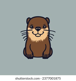 vector illustration. logo illustration of an otter made into a cute cartoon. flat cartoon style isolated vector