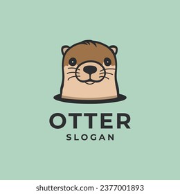 vector illustration. logo illustration of an otter made into a cute cartoon. flat cartoon style isolated vector