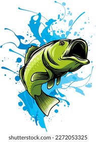 vector illustration logo peacock bass monoculus