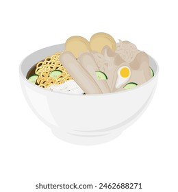 Vector Illustration Logo of Pempek on a bowl