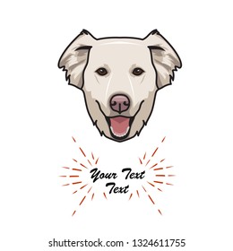 Vector Illustration Logo Pet Dog Flat Cartoon Style