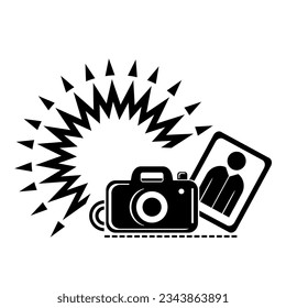 Vector illustration, logo, photographing icon. Isolated on a white background.