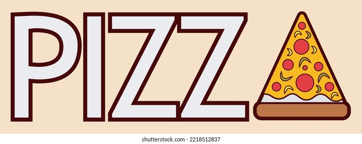 vector illustration, logo for pizzeria, piece of pizza vector