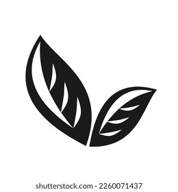 Ilustración vectorial, logotipo, icono de hoja de planta.
