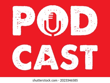 Vector illustration Logo Podcast urban style isolated on white background