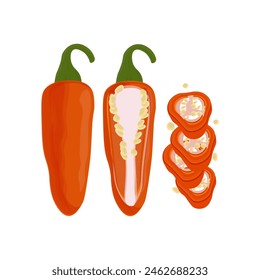 Vector Illustration logo Red jalapeno peppers