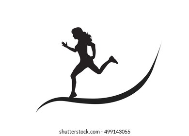 Vector Illustration of a logo of a running woman