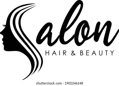 Vector illustration logo Salon hair and beauty isolated on white background