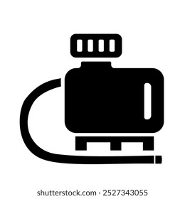 Vektorgrafik, Logo, septisches Tanksymbol. Behälter für Flüssigkeiten. Einzeln auf weißem Hintergrund.	