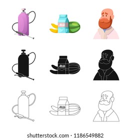 Vector illustration of  and  logo. Set of  and  vector icon for stock.
