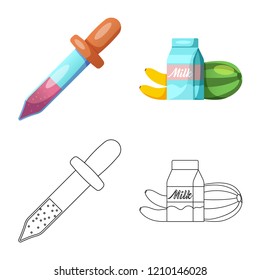 Vector illustration of  and  logo. Set of  and  vector icon for stock.