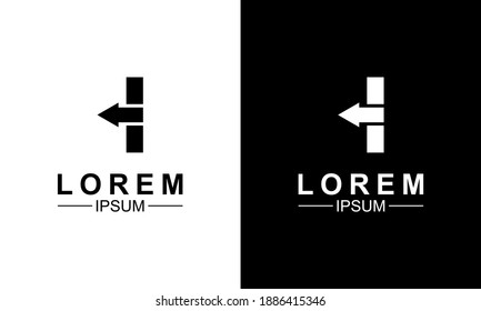Vector illustration of I logo shape arrow graphic