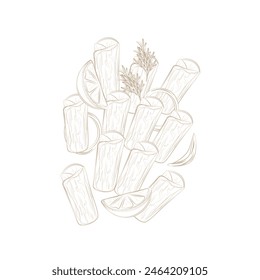 Vector Illustration logo simple line art Korean beef barbecue Chadolbaegi