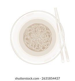 Logotipo de ilustração de vetor Arte de linha simples Ojingeojeot Korean Banchan