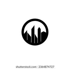 Vector illustration of logo with skyscrapers