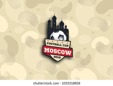 vector illustration. logo soccer cup on football 2018 Russia. graphic design set of banners with modern abstractions and patterns on the background. realistic isolated vector ball vector