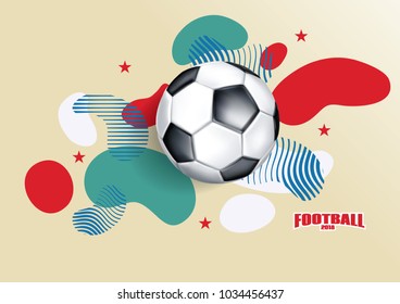 vector illustration. logo soccer cup on football 2018 Russia. graphic design set of banners with modern abstractions and patterns on the background. realistic isolated vector ball vector