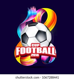 vector illustration. logo soccer cup on football 2018 Russia. graphic design set of banners with modern abstractions and patterns on the background. realistic isolated vector ball