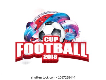 vector illustration. logo soccer cup on football 2018 Russia. graphic design set of banners with modern abstractions and patterns on the background. realistic isolated vector ball vector