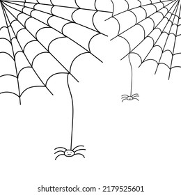 Vector illustration logo spider web in Halloween on the White Background