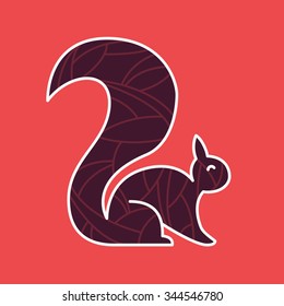 Vector illustration logo of squirrel. Vector sign squirrel.