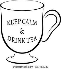 Vector illustration. Logo, symbol for coffee shop with text: Keep calm and drink tea