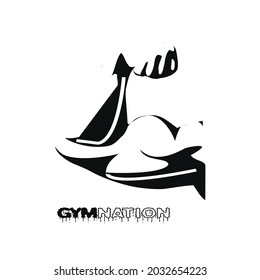 Ilustración vectorial de un logo o símbolo para un gimnasio.