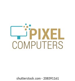 Vector illustration of logo template for computers company.