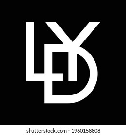 Vector illustration of a logo template that combines the letters L, D, and Y simple in black and white. editable. 4000 x 4000 pixel perfect.