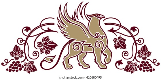 Vector Illustration logo template for winery or wine shop or wine label element.