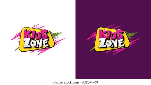 vector illustration of a logo with text game zone for children in colorful style