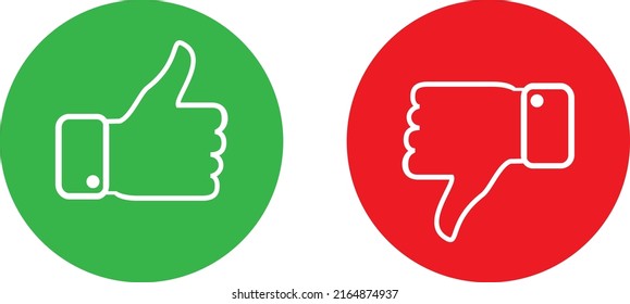 Vector Illustration Logo  Thumb Up Thumb Down Icons Isolated Collection