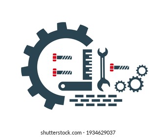 Vector illustration of a logo, a tool icon for construction work . 