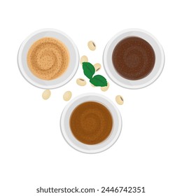 Vector Illustration logo Top view Traditional seasoning of Japanese Miso