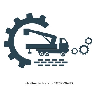 Ilustración vectorial del logotipo, icono del camión.