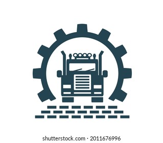 Ilustración vectorial del logotipo, icono del camión.