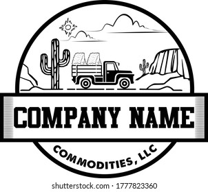 Vector illustration logo vintage for commodities flat design