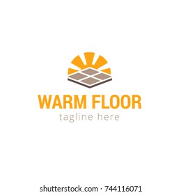 Vector illustration Logo for warm floor and house, home