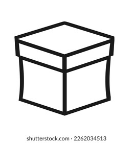 Ilustración vectorial, logotipo, icono web de la caja. Aislado sobre un fondo blanco.