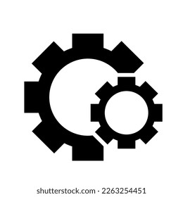 Ilustración vectorial, logotipo, icono web dos engranajes. Aislado sobre un fondo blanco.