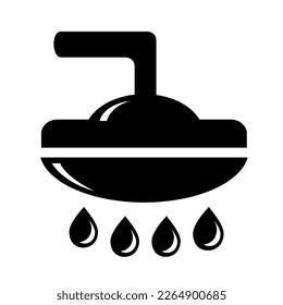 Vector illustration, logo, web icon, shower and bathroom. Flat design. Isolated on a white background.