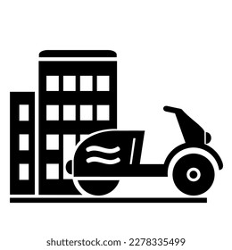 Vector illustration, logo, web icon motorcycle, moped. Isolated on a white background.