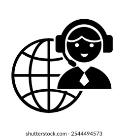 Vector illustration, logo, web icon of the support service operator. Chat, message. Isolated on a white background.