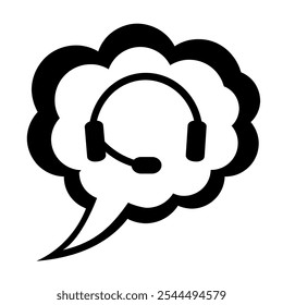 Vector illustration, logo, web icon of the support service operator. Chat, message. Isolated on a white background.