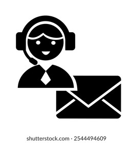 Ilustración vectorial, logotipo, icono de Web del operador del servicio de Asistencia. Charla, mensaje. Aislado en un fondo blanco.