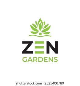 A vector illustration logo a wellness brand zen garden minimalist lotus flower icon with water wave