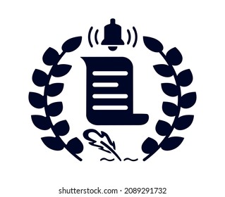Vector illustration, logo, whistle icon, leaflet. education and study.