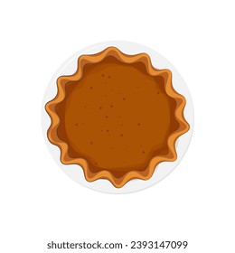 vector illustration logo whole custard pie or whole pumpkin pie