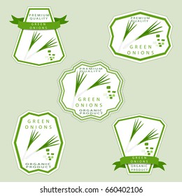 Vector illustration logo whole ripe vegetable bitter onion with green stem,cut sliced close-up background. Onion drawing pattern consisting of tag label fruit,bittersweet taste food. Eat fresh onions.